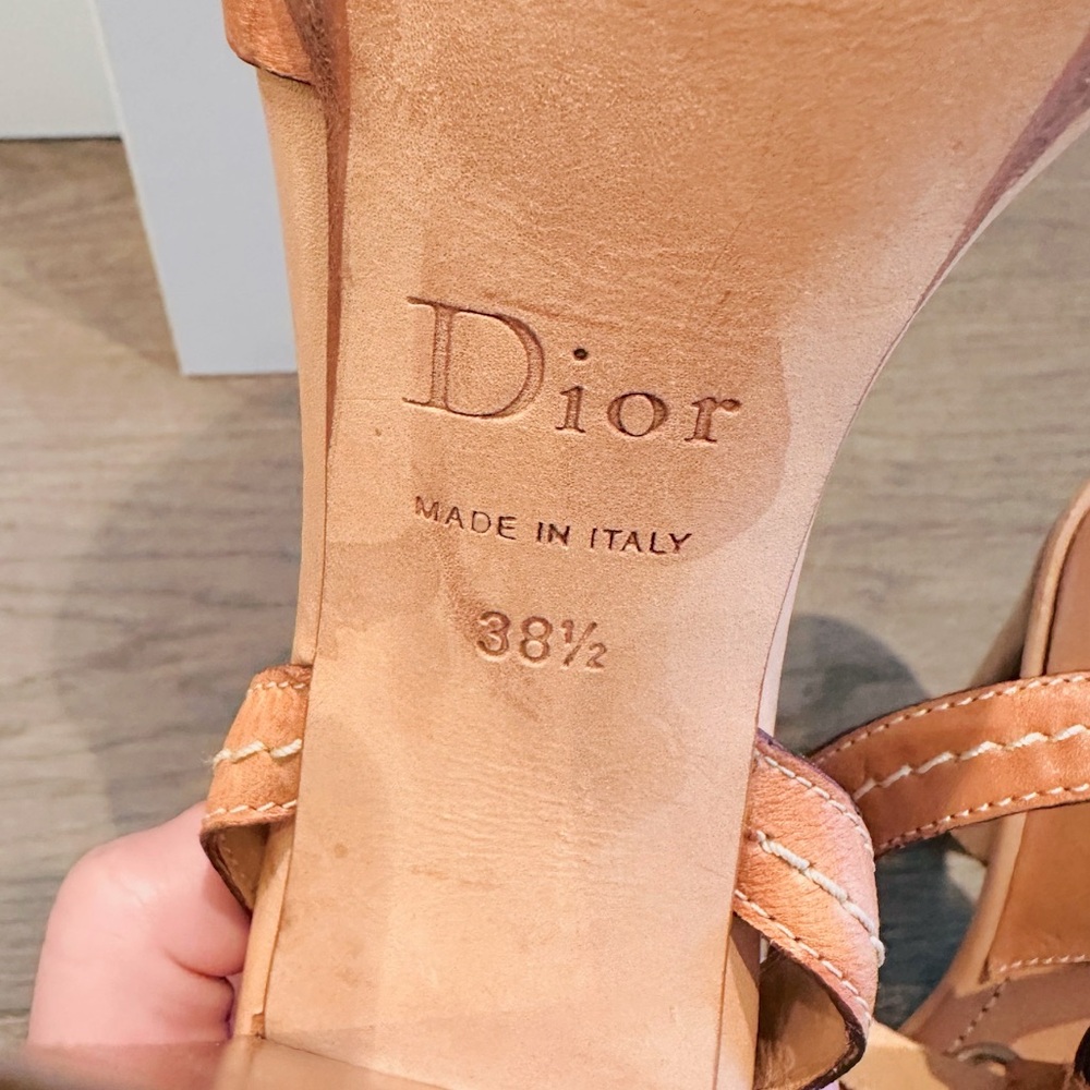 Dior Vintage My Dior sandals in caramel leather - Picture 12 of 13